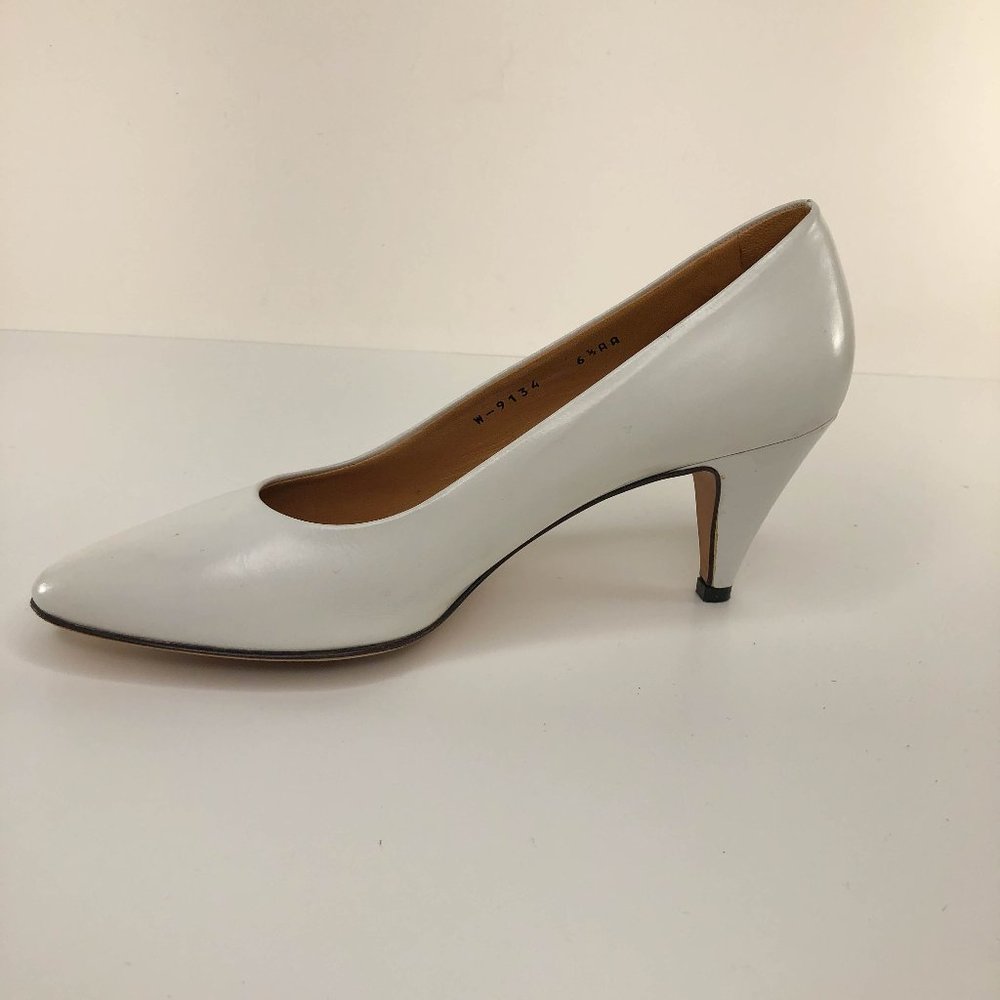 Cole Haan Tensile Air White Leather Slip Heels